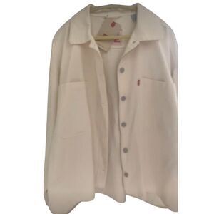 NEW Levi’s Off-White Oversized Zip Denim Button Up Jacket